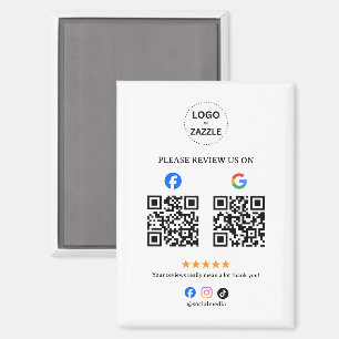 Geschäftsbewertung mit QR-Code Magnet