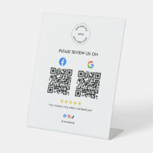 Geschäftsbewertungs-Ständerschild mit QR-Code