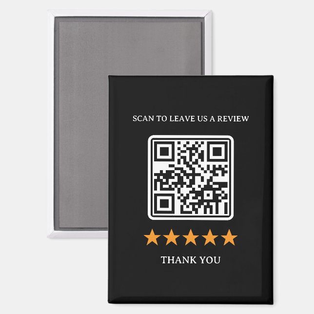 Geschäftsbewertungslink-QR-Code 2,5" x 3,5" Magnet (Vorderseite/Rückseite)