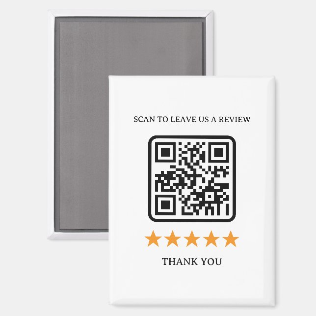 Geschäftsbewertungslink-QR-Code 2,5" x 3,5" Magnet (Vorderseite/Rückseite)