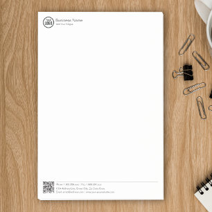 Geschäftsbriefvorlage mit Logo und QR-Code Post-it Klebezettel