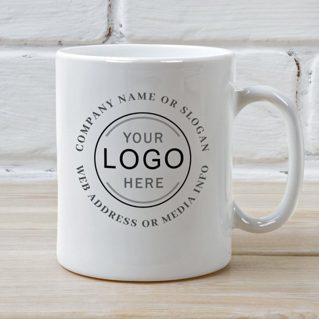 Geschäftscafé-Logo oder Markenbezeichnung Moderne  Kaffeetasse (Several cup types and sizes to choose from. Logo & text are on front and back.)