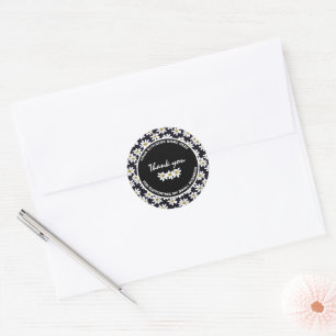 Geschäftsdanken Daisy Floral Runder Aufkleber