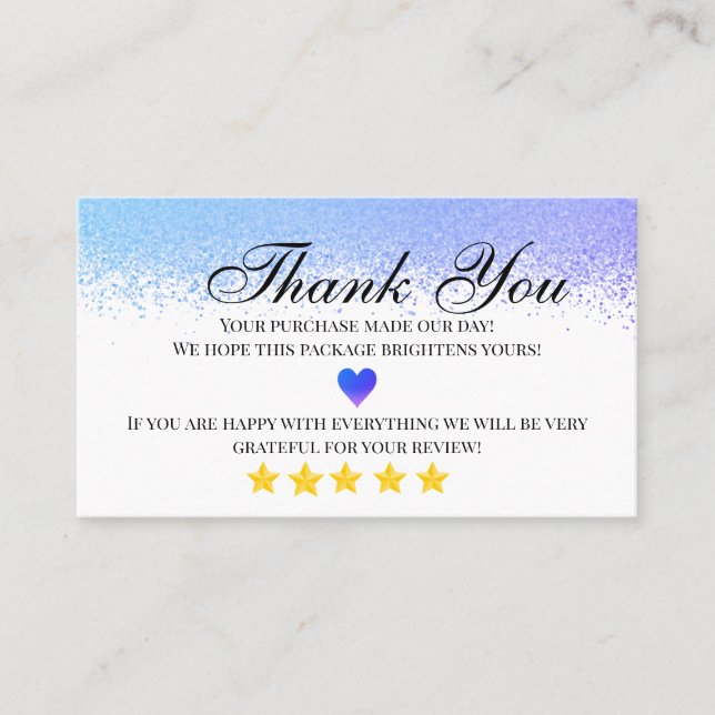 Geschäftsdanken hausgemachte Visitenkarte (Vorderseite)