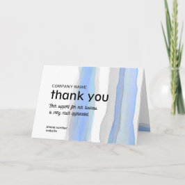 Geschäftsdanken Sie Aquarellstreifen blau grau Dankeskarte