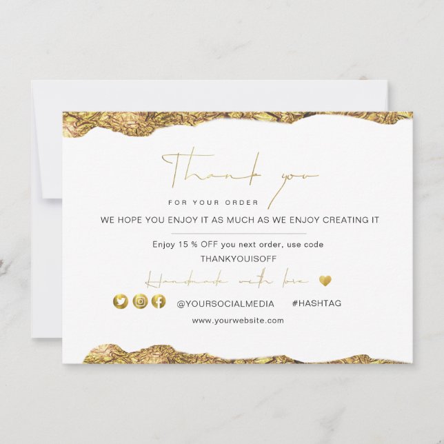 Geschäftsdanken Sie dem eleganten Black Gold Foil  (Vorderseite)
