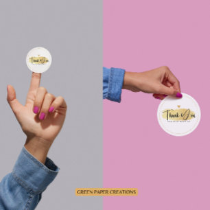 Geschäftsdanken Sie Stickers Gold, Circle Aufklebe