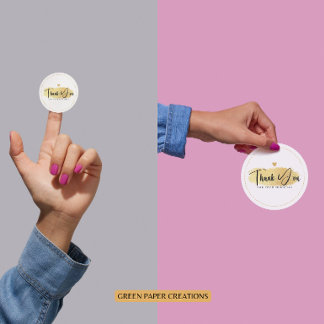 Geschäftsdanken Sie Stickers Gold, Circle Aufklebe