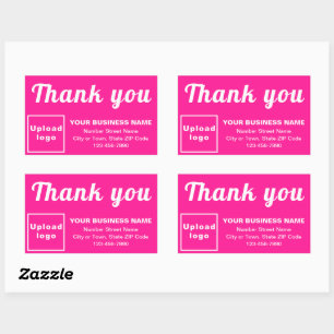 Geschäftsdanken Sie Texte auf Pink Rectangle Aufkl Rechteckiger Aufkleber