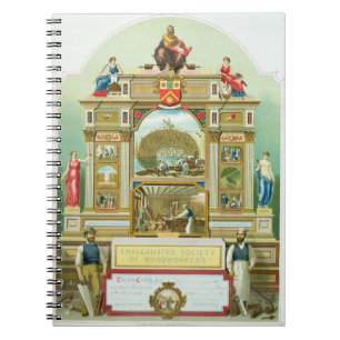 Geschäftsemblem der amalgamierten Gesellschaft vo Notizblock