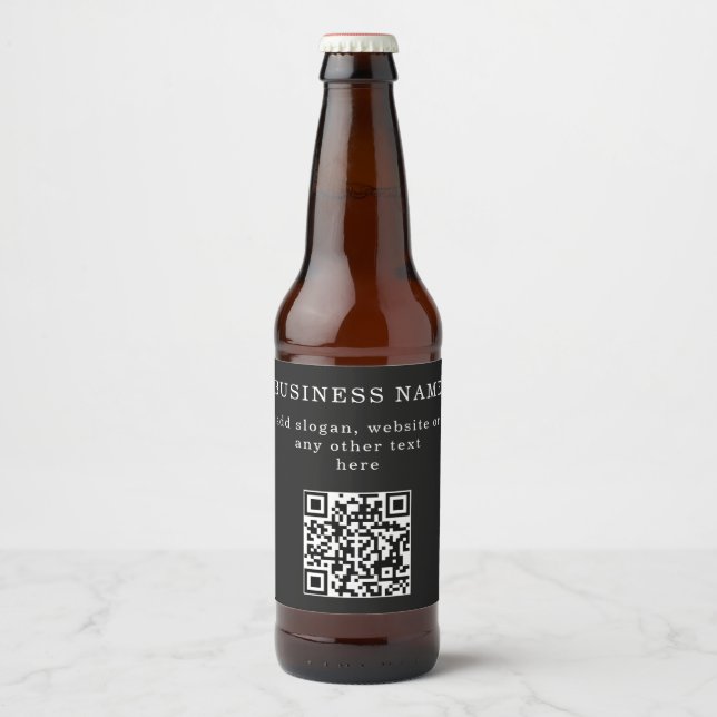 Geschäftsfördernder QR-Code  Bierflaschenetikett (Vorderseite)