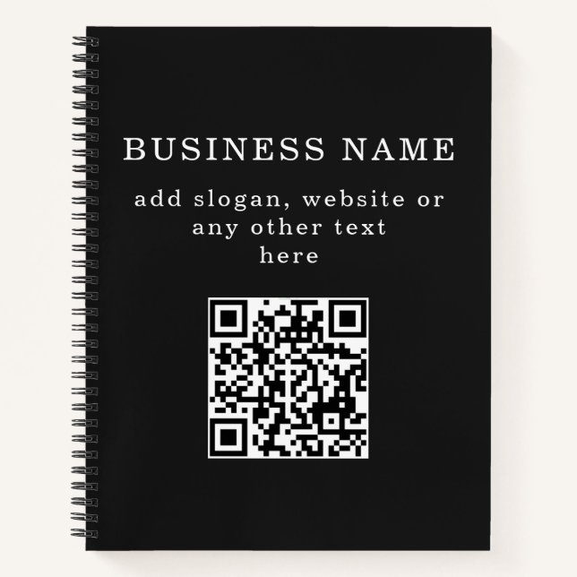 Geschäftsfördernder QR-Code  Notizbuch (Vorderseite)