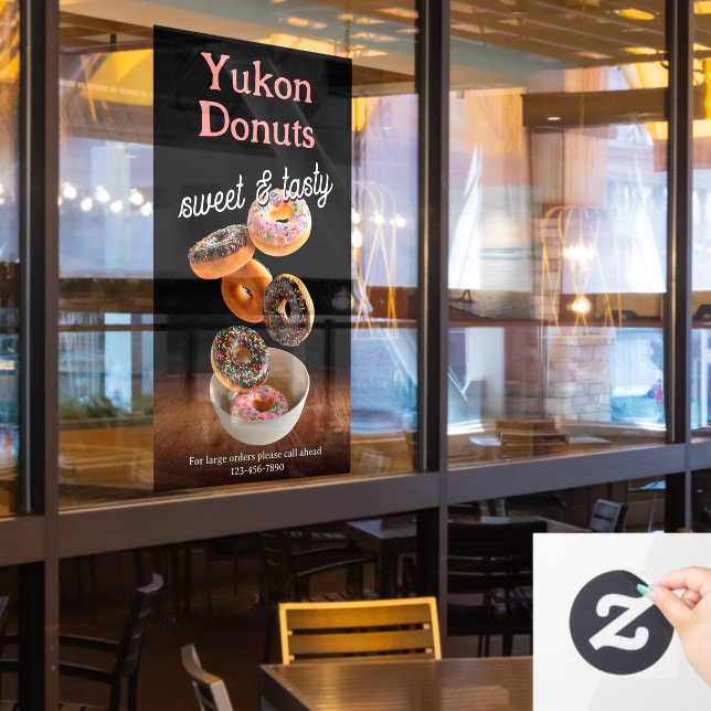 Geschäftsförderung für individuelle Donut-Shops Fensteraufkleber (Restaurantfenster)