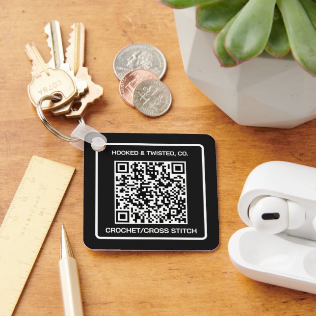 Geschäftsförderungs-QR-Code Schlüsselanhänger (Schreibtisch)