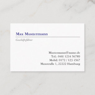 geschäftsführer Visitenkarte