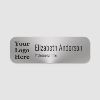 Geschäftsgebürstete Metalle anzeigen Ihre Logo-Job Namensschild