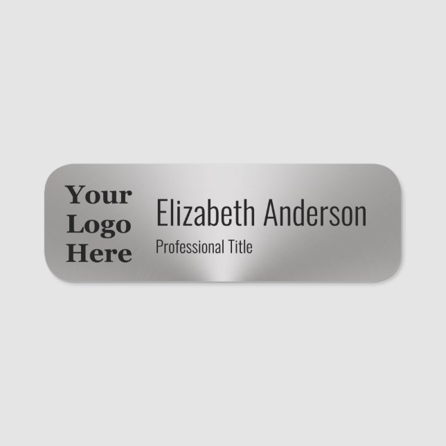 Geschäftsgebürstete Metalle anzeigen Ihre Logo-Job Namensschild (Vorderseite)