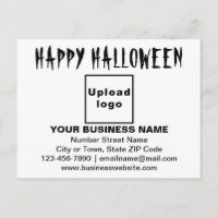 GeschäftsHalloween-Gruß auf der weißen Postkarte
