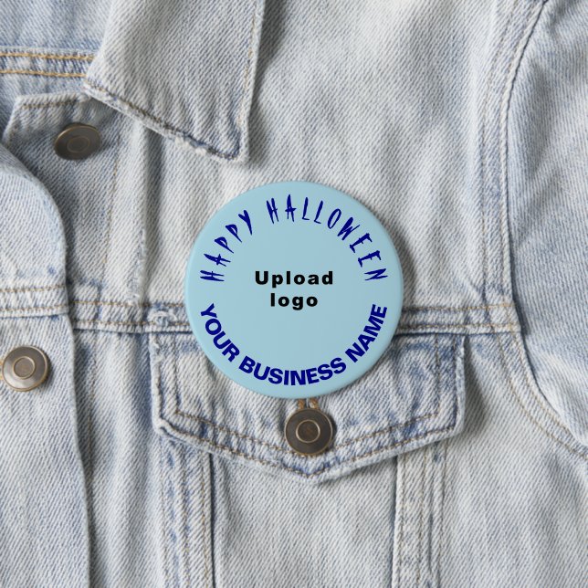 GeschäftsHalloween-Gruß auf Light Blue Round Button (Beispiel)