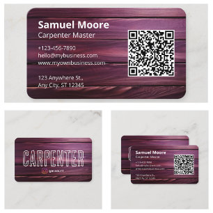 Geschäftsinformationen QR-Code Schreiner Visitenkarte