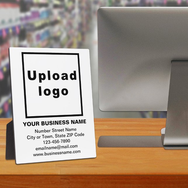 Geschäftsinformationen zur White Plaque Fotoplatte (Advertise your business. Build brand name awareness. Your business brand on white plaque.)