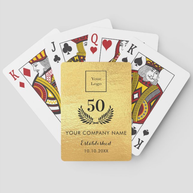 Geschäftsjahre mit Gold-Logo Spielkarten (Rückseite)