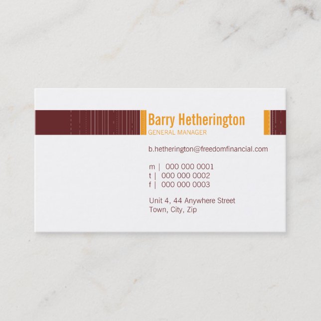 GESCHÄFTSKARTE: angesagt 1 Visitenkarte (Vorderseite)