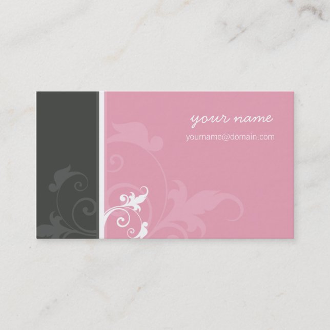 GESCHÄFTSKARTE elegant Bio, verve pink grau Visitenkarte (Vorderseite)
