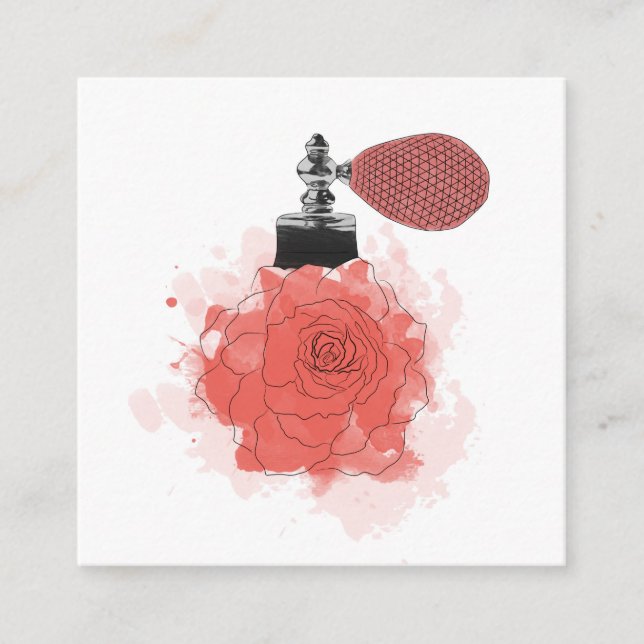 Geschäftskarte Floristen-Rosen-Parfüm Quadratische Visitenkarte (Vorderseite)