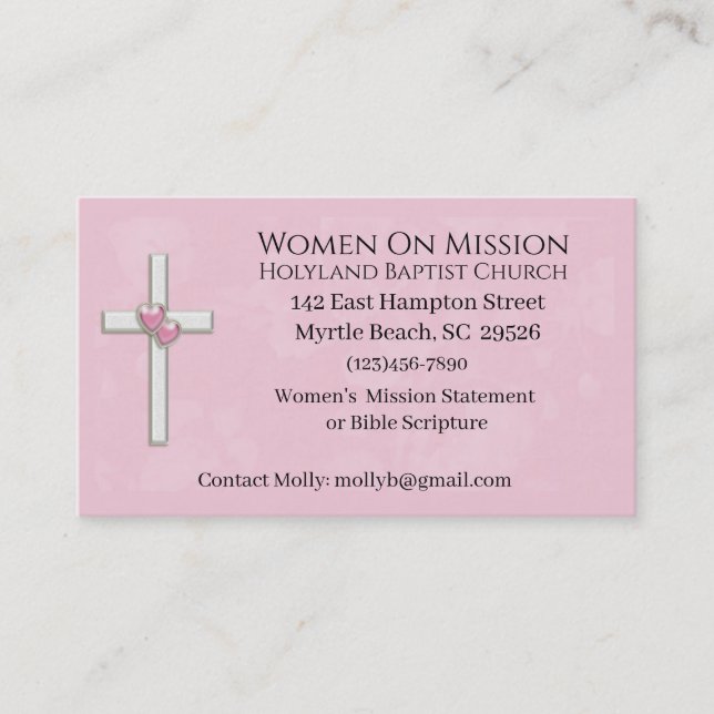 Geschäftskarte "Frauen in der Mission Church" Visitenkarte (Vorderseite)