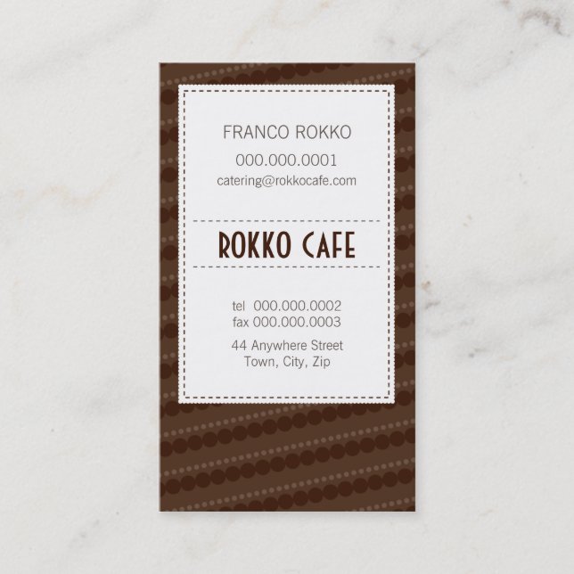 GESCHÄFTSKARTE :: funky menu 12 Visitenkarte (Vorderseite)