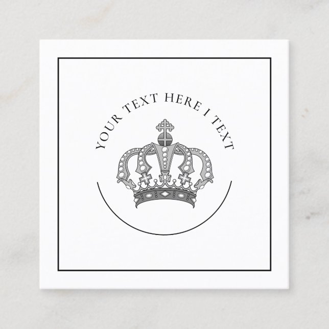 Geschäftskarte für Classy Crown Logo Quadratische Visitenkarte (Vorderseite)