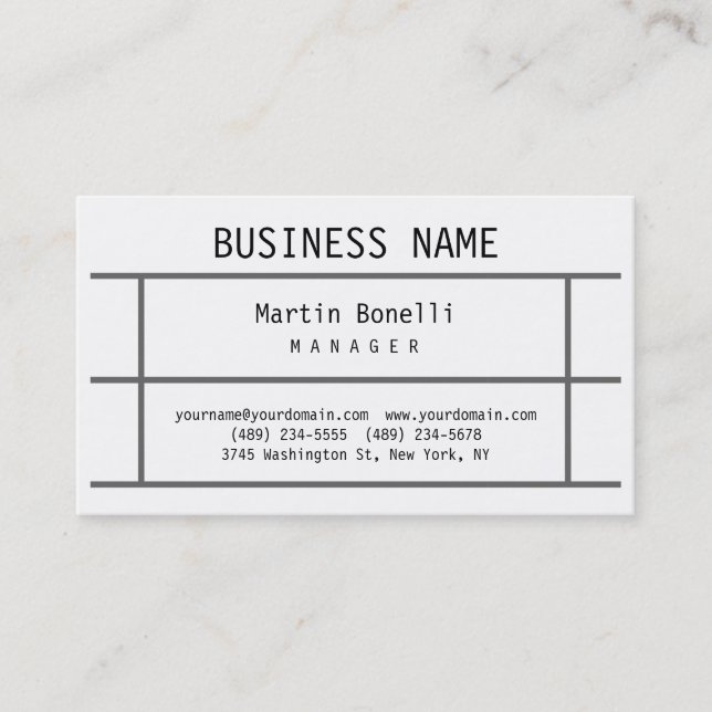 Geschäftskarte für den Trendgrau-Lines Manager Visitenkarte (Vorderseite)