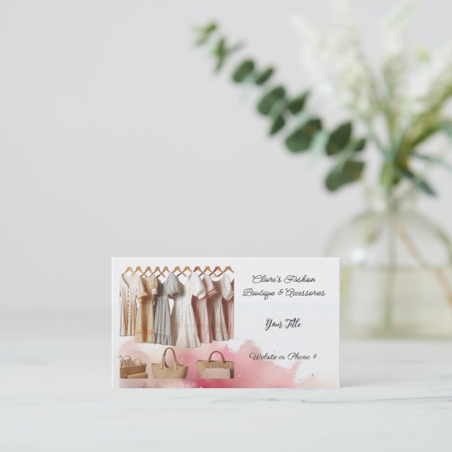 Geschäftskarte für die Boutique von Frauen Visitenkarte (Stehend Vorderseite)