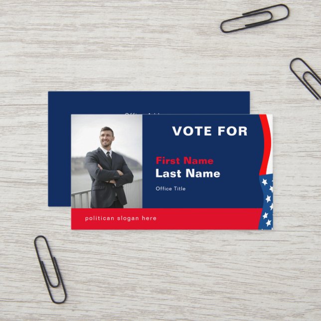 Geschäftskarte für die Wahlkampagne für kundenspez Visitenkarte (Vorderseite/Rückseite Beispiel)