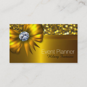 Geschäftskarte für Eventplaner mit goldenem Bogen  Visitenkarte