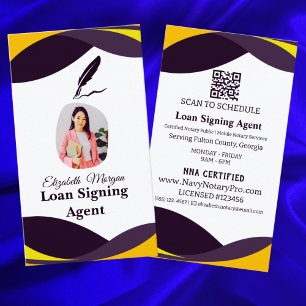 Geschäftskarte für Loan Signing Agent mit QR-Code Visitenkarte