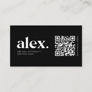 Geschäftskarte für moderne schwarz-weiße QR-Logos Visitenkarte