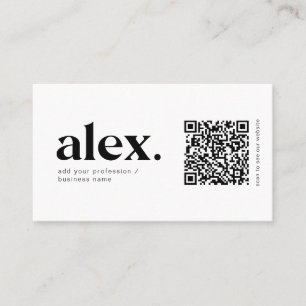 Geschäftskarte für moderne schwarz-weiße QR-Logos Visitenkarte