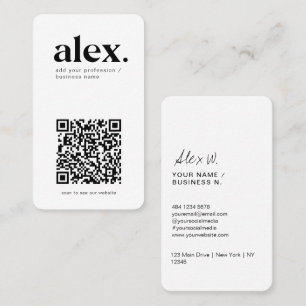Geschäftskarte für moderne schwarz-weiße QR-Logos Visitenkarte