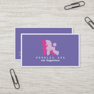 Geschäftskarte für Pudel-Paar in Rosa und Rosé Visitenkarte
