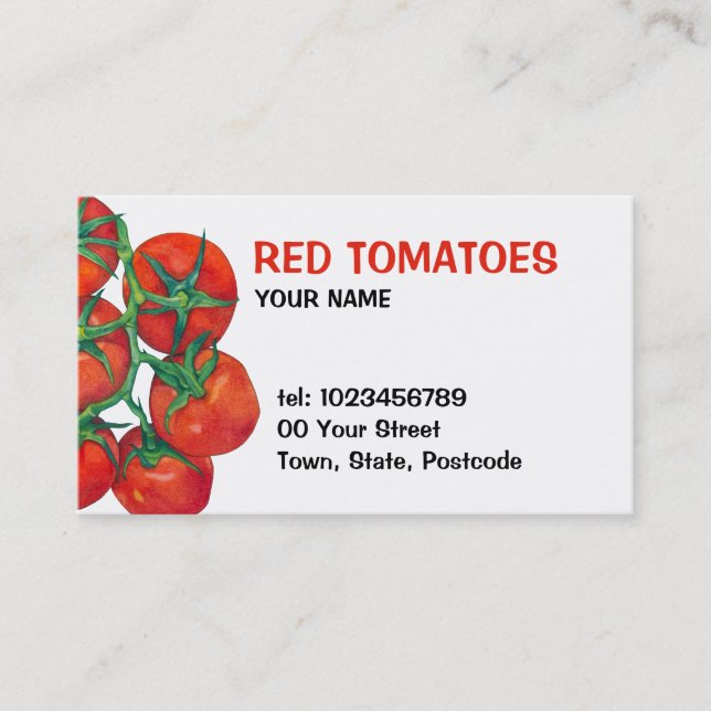 Geschäftskarte für Rote Tomaten Visitenkarte (Vorderseite)
