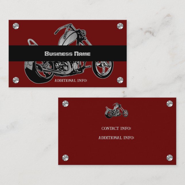 Geschäftskarte für rote und schwarze Motorräder Visitenkarte (Vorne/Hinten)