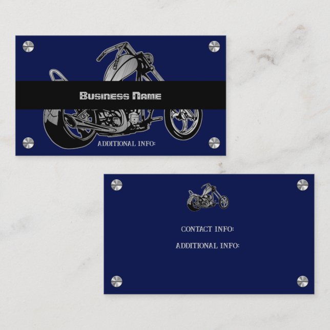 Geschäftskarte für schwarze und blaue Krafträder Visitenkarte (Vorne/Hinten)