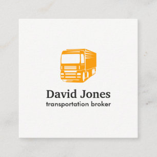 Geschäftskarte für Transport- und Logistik-Logo Quadratische Visitenkarte