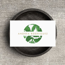 Geschäftskarte für tropische Blätter Circle Logo
