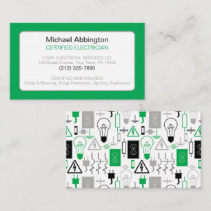 Geschäftskarte "Green Electrician Business Card" Visitenkarte