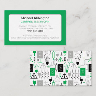 Geschäftskarte "Green Electrician Business Card" Visitenkarte