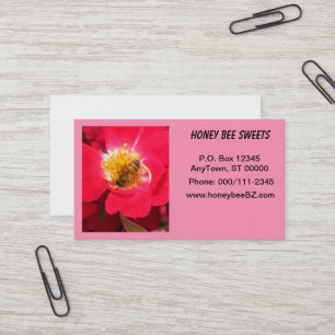 Geschäftskarte - Honigbiene auf rosa Blume Visitenkarte
