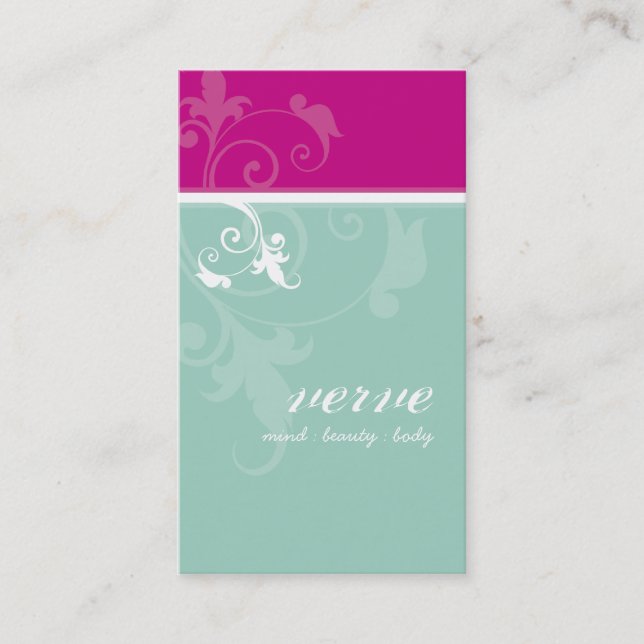 GESCHÄFTSKARTE hübsche elegante verve pink minze g Visitenkarte (Vorderseite)